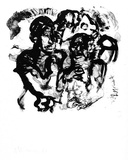 Artist: b'Bence, Ronald.' | Title: b'(Two figures).' | Date: 1963 | Technique: b'lithograph, printed in black ink, from one stone'