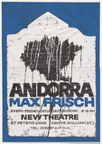 Artist: b'Shaw, Rod.' | Title: b'Andorra: Max Frisch ... New Theatre' | Date: 1965 | Technique: b'screenprint, printed in colour, from multiple stencils'