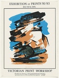 Artist: KING, Grahame | Title: Exhibition of prints '81 - '83. July 3rd to 24th. Obiri, Arnhem Land | Date: 1983 | Technique: offset-lithograph, printed, in colour, from multiple stones