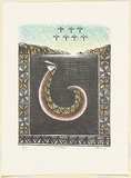 Artist: bFeu'u, Fatu | Title: b'Matau.' | Date: 1988 | Technique: b'lithograph, printed in colour, from multiple stones' | Copyright: b\xc2\xa9 Fatu Feu'u