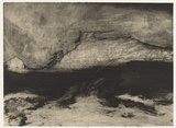 Artist: b'Kennedy, Helen.' | Title: b'not titled [stormy black landscape]' | Date: 1992, May | Technique: b'etching, aquatint, scraping and burnishing, printed in black ink with plate-tone, from one plate'