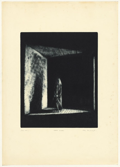 Title: b'Seated Woman' | Date: 1960 | Technique: b'etching, printed in black ink, from one plate'