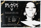 Title: b'Black Party V. Hordern Pavilion' | Date: 1989 | Technique: b'screenprint, printed in black and gold ink, from two stencils'