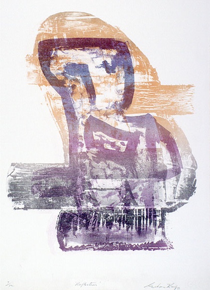 Artist: b'KING, Grahame' | Title: b'Reflection' | Date: 1980 | Technique: b'lithograph, printed in colour, from three stones [or plates]'