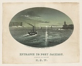 Title: Entrance to Port Jackson | Date: c.1850 | Technique: lithograph, printed in colour, from two stones