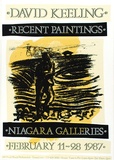 Artist: ARNOLD, Raymond | Title: David Keeling recent paintings, Niagara Galleries, Melbourne. | Date: 1987 | Technique: screenprint, printed in colour, from three stencils