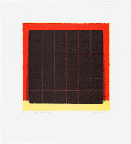 Artist: b'Hickey, Dale.' | Title: b'Gridded void' | Date: 1993 | Technique: b'lithograph, printed in colour, from three stones'