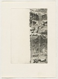 Artist: b'ARNOLD, Raymond' | Title: b'not titled [waterfall in black].' | Date: 1992 | Technique: b'etching, printed in black ink, from one plate'