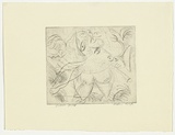 Artist: BOYD, Arthur | Title: Figure with eyes and ram. | Date: (1962-63) | Technique: drypoint, printed in black ink, from one plate | Copyright: Reproduced with permission of Bundanon Trust