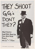 Artist: b'MACKINOLTY, Chips' | Title: bThey shoot G.G.'s don't they? | Date: 1976 | Technique: b'screenprint, printed in colour, from one stencil'