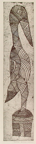 Artist: b'Farmer, Glen.' | Title: b'Tokampinni' | Date: 1995, November | Technique: b'etching, printed in red and brown ink, from two plates'