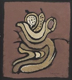 Artist: Preston, Margaret. | Title: Fruit and bowl. | Date: 1953 (dated) | Technique: stencil print, printed in colour gouache, from one hand-cut paper stencil