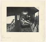 Artist: b'Shead, Garry.' | Title: b'The awakening' | Date: 1994-95 | Technique: b'etching and aquatint, printed in blue-black ink, from one plate' | Copyright: b'\xc2\xa9 Garry Shead'