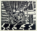 Artist: b'Allen, Joyce.' | Title: b'(Still life).' | Date: 1980s | Technique: b'linocut, printed in black ink, from one block'