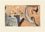 Artist: b'Robinson, William.' | Title: b'Farmyard self portrait II' | Date: 2004 | Technique: b'lithograph, printed in colour, from multiple stones'