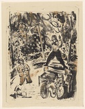 Artist: MACQUEEN, Mary | Title: Circus | Date: 1961 | Technique: lithograph, printed in colour, from two plates in black and brown ink | Copyright: Courtesy Paulette Calhoun, for the estate of Mary Macqueen