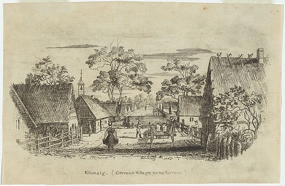 Artist: b'Nixon, F.R.' | Title: b'Klemzig (German Village on the Torrens).' | Date: 1845 | Technique: b'etching, printed in black ink, from one copper plate'