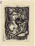 Title: Woman with guitar | Date: 1950s-60s | Technique: lithograph, printed in black ink, from one stone