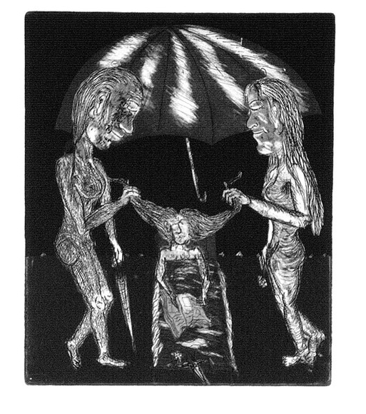 Artist: b'Nedelkopoulos, Nicholas.' | Title: bYes or No (also known as We'll give you memories to last a lifetime) | Technique: b'etching'