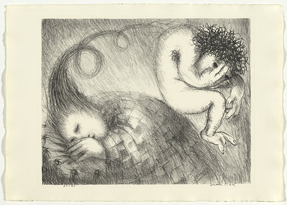 Artist: b'BOYD, Arthur' | Title: b'St Francis when young dreaming of a hunchback.' | Date: (1965) | Technique: b'lithograph, printed in black ink, from one plate' | Copyright: b'Reproduced with permission of Bundanon Trust'