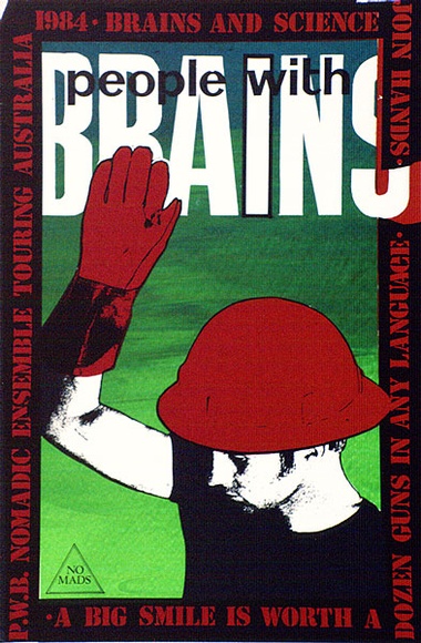 Artist: b'ARNOLD, Raymond' | Title: b'People with brains.' | Date: 1983 | Technique: b'screenprint, printed in colour, from three stencils'