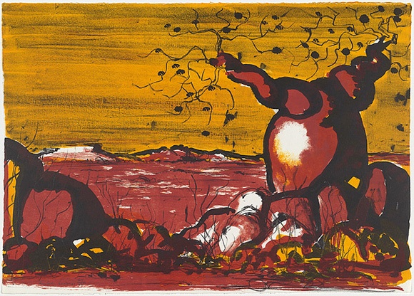 Artist: b'Drysdale, Russell.' | Title: b'Kimberley landscape.' | Date: 1964 | Technique: b'lithograph, printed in colour, from three zinc plates' | Copyright: b'\xc2\xa9 Estate of Russell Drysdale'