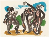 Artist: Furlonger, Joe. | Title: 3 bathers | Date: 1990 | Technique: lithograph, printed in colour, from five stones