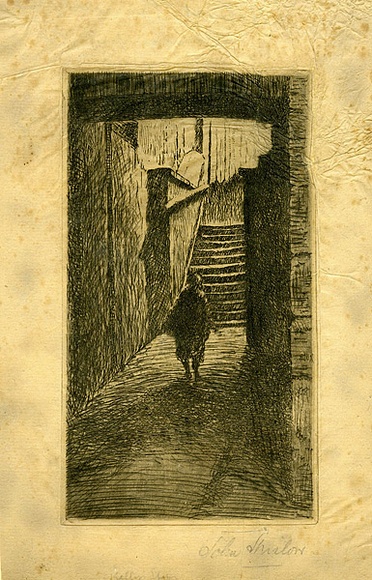 Artist: SHIRLOW, John | Title: Kelly's Stairs. | Date: c.1929 | Technique: etching, printed in black ink, from one copper plate