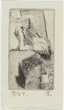Artist: b'MADDOCK, Bea' | Title: b'not titled [A woman leaping from a burning building].' | Date: 1973 | Technique: b'etching, printed in black ink, from one plate'