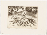 Artist: b'PLATT, Austin' | Title: b'Early morning walk, Centennial Park' | Date: 1980 | Technique: b'etching, printed in black ink, from one plate'