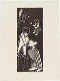 Artist: b'WALKER, Murray' | Title: b'Games.' | Date: 1967 | Technique: b'linocut, printed in black ink, from one block'