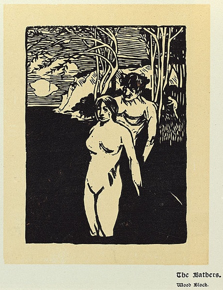 Artist: b'Moffitt, Ernest.' | Title: b'The bathers.' | Date: 1899 | Technique: b'woodcut, printed in black ink, from one block' | Copyright: b'Courtesy of the National Library of Australia'