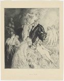 Artist: LINDSAY, Norman | Title: Have faith | Date: 1932 | Technique: etching, engraving, drypoint and stipple, printed in blue ink, from one plate | Copyright: © The Estate of Norman Lindsay