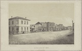 Artist: b'Cogne, Francois.' | Title: b'Lydiard St, Ballarat West 1859.' | Date: 1859 | Technique: b'lithograph, printed in colour, from two stones (black image, buff tint-stone)'