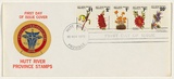 Artist: UNKNOWN | Title: Hutt River Province stamps/ first day of issue cover 15 November 1973: five stamps on envelope. | Technique: offset-lithograph
