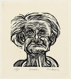 Artist: AMOR, Rick | Title: Eccentric. | Date: 1983 | Technique: woodcut, printed in black ink, from one block