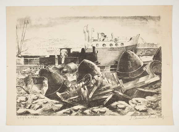 Artist: b'Courier, Jack.' | Title: b'Whyalla.' | Technique: b'lithograph, printed in black ink, from one stone [or plate]'