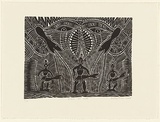 Artist: b'Missy, Billy.' | Title: b'Dioum Aw Nurr' | Date: 2000 | Technique: b'linocut, printed in black ink, from one block'