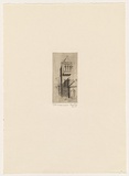 Artist: b'Rees, Lloyd.' | Title: b'A tower in Europe' | Date: 1922 | Technique: b'etching, printed in brown ink, from one copper plate' | Copyright: b'\xc2\xa9 Alan and Jancis Rees'