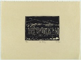 Artist: b'Nguyen, Tuyet Bach.' | Title: b'Vu Quy [Traditional wedding]' | Date: 1990 | Technique: b'linocut, printed in black ink, from one block'