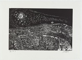 Artist: ZOFREA, Salvatore | Title: The first time I saw the stars. | Date: 1994-99 | Technique: woodcut, printed in black ink, from one kauri pine woodblock | Copyright: © Salvatore Zofrea, 1994-1999