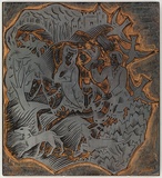 Artist: b'Rees, Ann Gillmore.' | Title: b'The riders.' | Date: 1930s | Technique: b'evgraved woodblock'