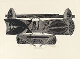 Artist: b'Nona, Dennis.' | Title: b'Kubau Zamiacal (Traditional Island gear)' | Date: 2000 | Technique: b'linocut, printed in black ink, from one block'