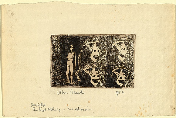 Artist: b'Brack, John.' | Title: b'not titled [test plate].' | Date: 1954, dated 1956 | Technique: b'etching, printed in black ink, from one copper plate' | Copyright: b'\xc2\xa9 Helen Brack'