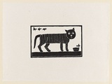 Artist: b'Groblicka, Lidia.' | Title: b'The cat' | Date: 1971 | Technique: b'woodcut, printed in black ink, from one block'