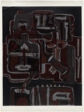 Artist: b'Senbergs, Jan.' | Title: b'Untitled' | Date: 1965 | Technique: b'screenprint, printed in colour, from multiple stencils' | Copyright: b'\xc2\xa9 Jan Senbergs. Licensed by VISCOPY, Australia'