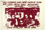 Title: b'Women for survial.' | Date: c.1983 | Technique: b'screenprint, printed in pink ink, from one stencil'