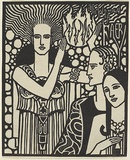 Artist: b'Waller, Christian.' | Title: b'The Woman of Faery.' | Date: (1932) | Technique: b'linocut, printed in black ink, from one block'