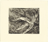 Artist: b'BOYD, Arthur' | Title: b'Nude with shark headed beast (Diana and Actaeon).' | Date: (1962-63) | Technique: b'etching and aquatint, printed in black ink, from one plate' | Copyright: b'Reproduced with permission of Bundanon Trust'