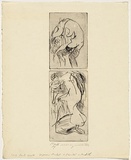Artist: WALKER, Murray | Title: Vigorous model and painter and model | Date: 1966 | Technique: drypoint, printed in black ink, from two plates